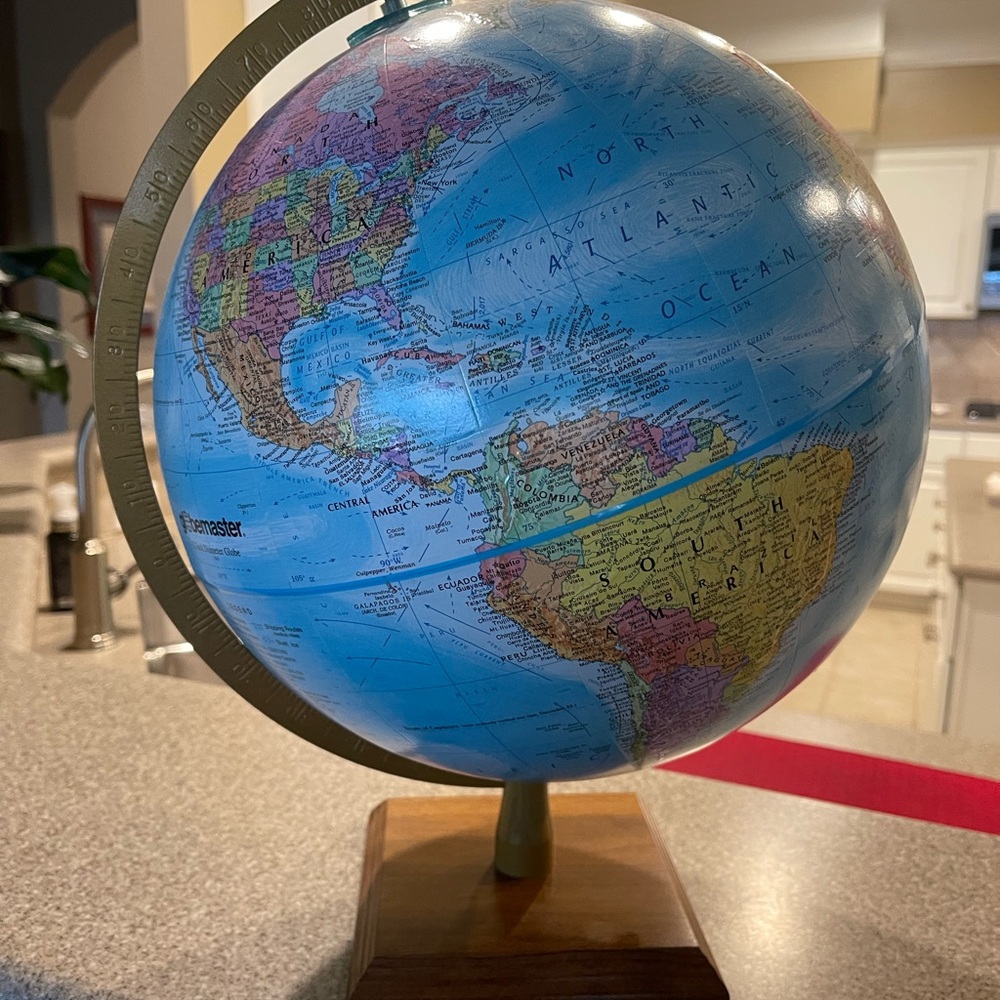 Replogle World Globe with Wooden Base